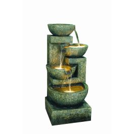 Aqua Creations Large Granite Four Bowl Modern Solar Water Feature