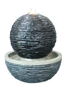 Johnstone Slate Sphere Oriental Solar Water Feature