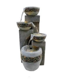 4 Pebble Bowls Modern Water Feature